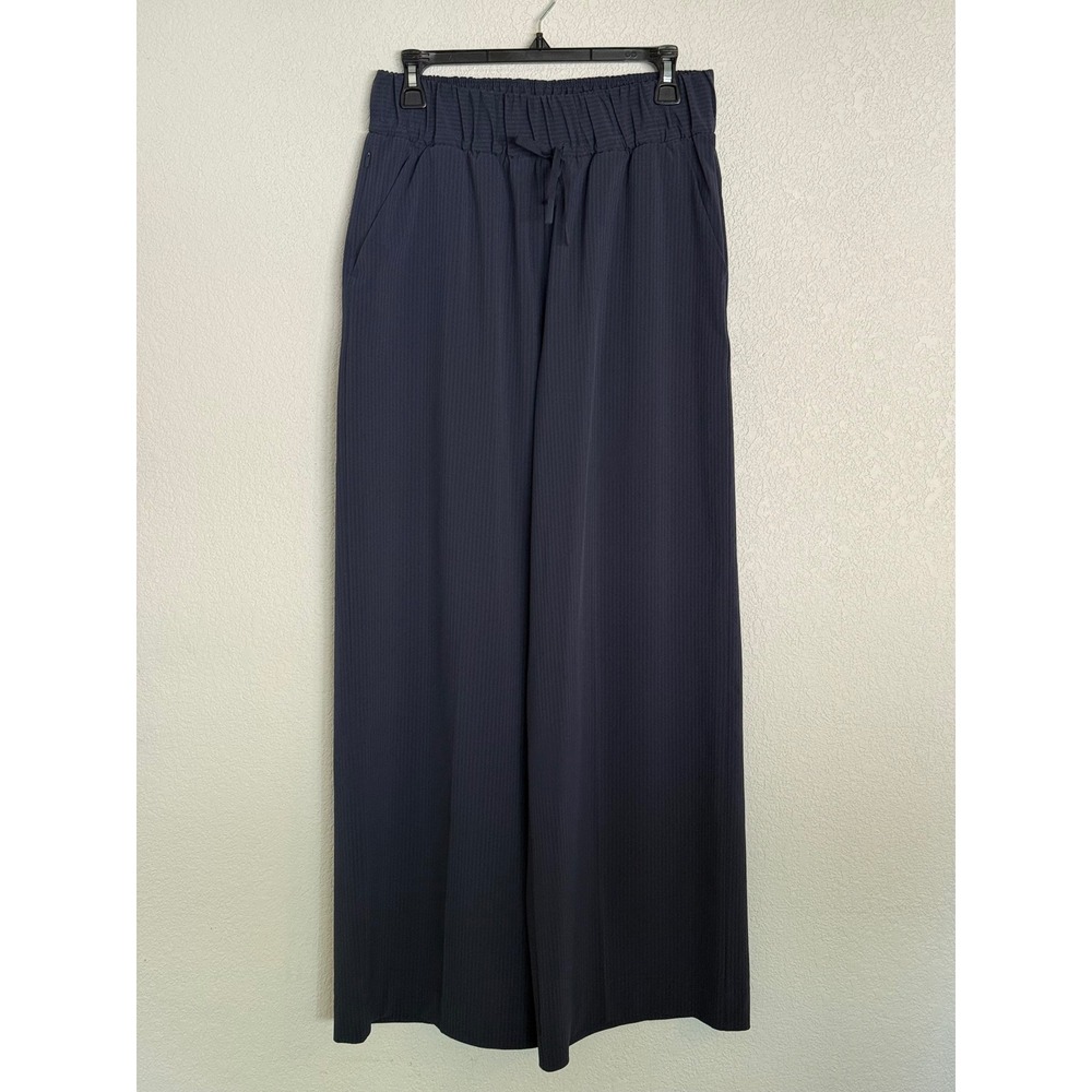All In Motion Navy Blue Active Light High Rise Wide Leg Pocketed Pants Medium